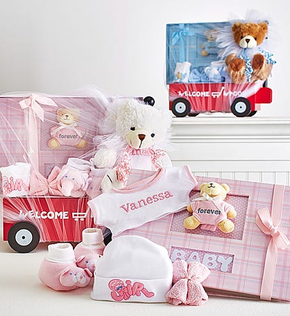 Personalized New Baby Girl Welcome Wagon